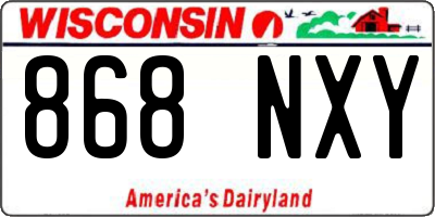 WI license plate 868NXY