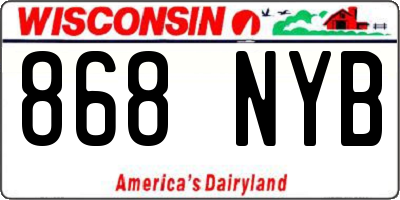 WI license plate 868NYB