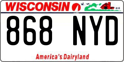 WI license plate 868NYD