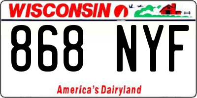 WI license plate 868NYF