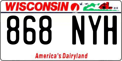 WI license plate 868NYH