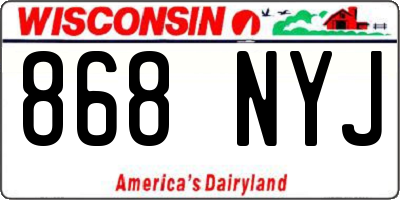 WI license plate 868NYJ