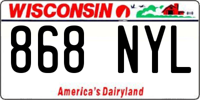 WI license plate 868NYL