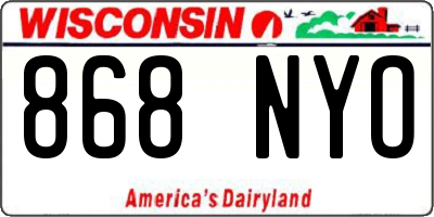 WI license plate 868NYO