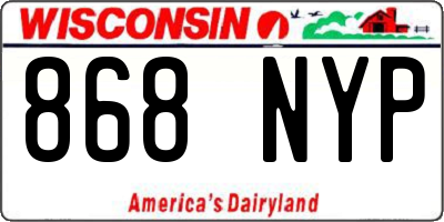 WI license plate 868NYP