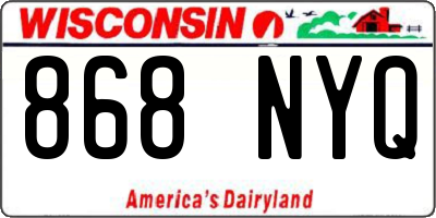WI license plate 868NYQ