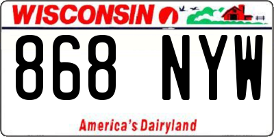 WI license plate 868NYW