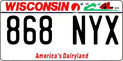 WI license plate 868NYX