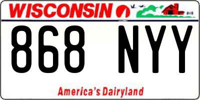 WI license plate 868NYY