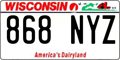WI license plate 868NYZ