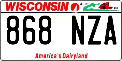 WI license plate 868NZA