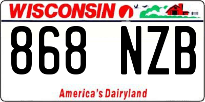 WI license plate 868NZB