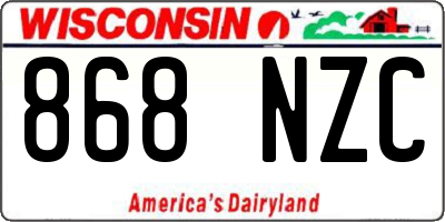 WI license plate 868NZC