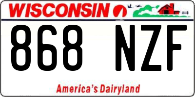 WI license plate 868NZF