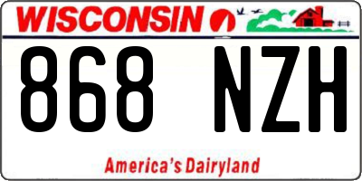 WI license plate 868NZH