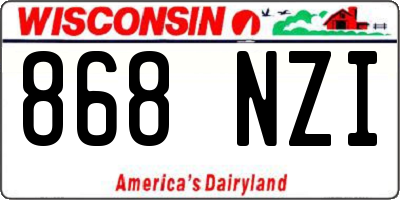 WI license plate 868NZI