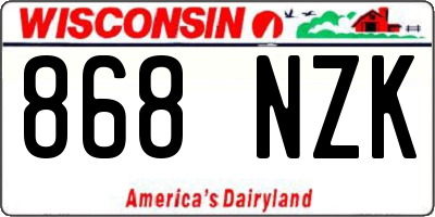 WI license plate 868NZK