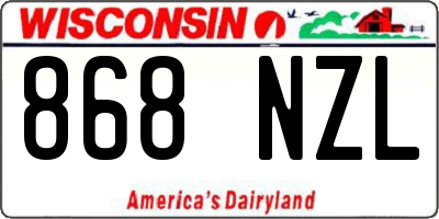 WI license plate 868NZL