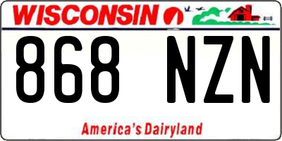 WI license plate 868NZN