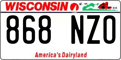 WI license plate 868NZO