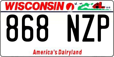 WI license plate 868NZP