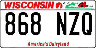 WI license plate 868NZQ
