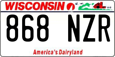 WI license plate 868NZR