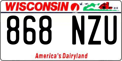 WI license plate 868NZU