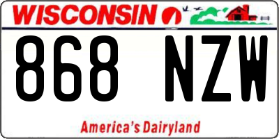 WI license plate 868NZW