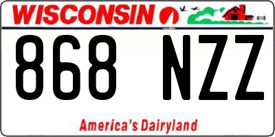 WI license plate 868NZZ