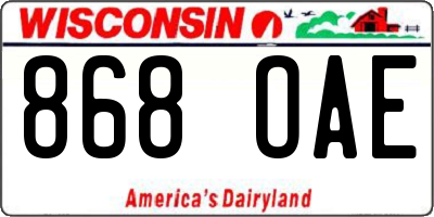 WI license plate 868OAE