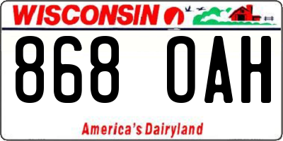WI license plate 868OAH