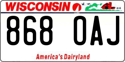 WI license plate 868OAJ