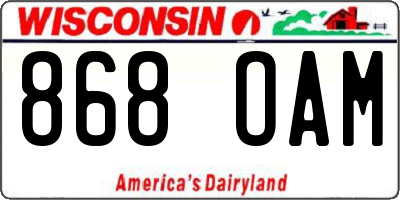 WI license plate 868OAM