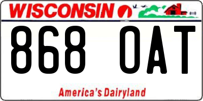 WI license plate 868OAT