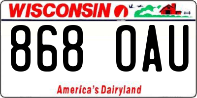 WI license plate 868OAU