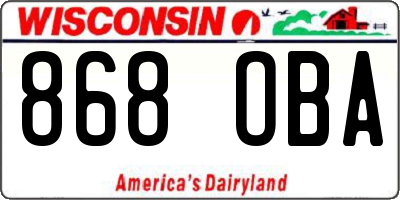WI license plate 868OBA