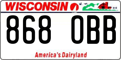 WI license plate 868OBB