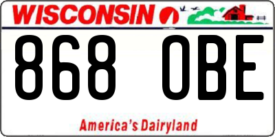 WI license plate 868OBE