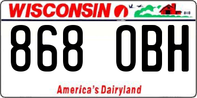 WI license plate 868OBH