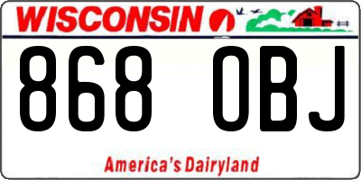 WI license plate 868OBJ