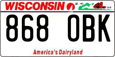 WI license plate 868OBK