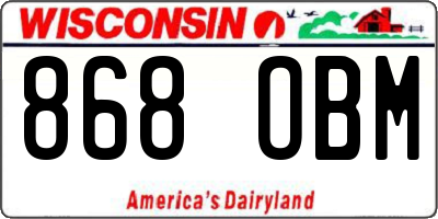 WI license plate 868OBM