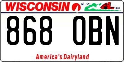 WI license plate 868OBN