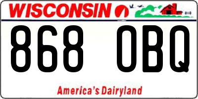 WI license plate 868OBQ