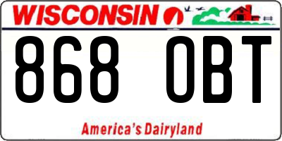 WI license plate 868OBT