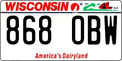 WI license plate 868OBW