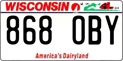 WI license plate 868OBY