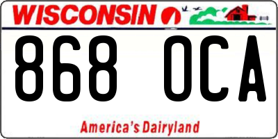 WI license plate 868OCA