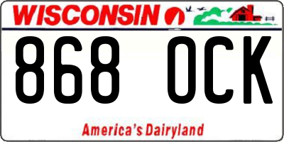 WI license plate 868OCK